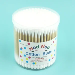 200pcs Custom Private Label Bamboo Cotton Swabs Biodegradable Double Tips in Bulk for Cosmetic & Personal Care OEM ODM