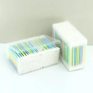 200pcs Custom Private Label Cotton Swabs Biodegradable Double Tips in Bulk for Cosmetic & Personal Care OEM