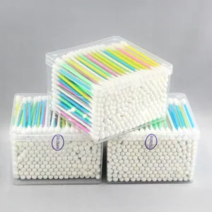 200pcs Custom Private Label Cotton Swabs Biodegradable Double Tips in Bulk for Cosmetic & Personal Care OEM