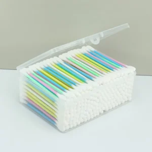 200pcs Custom Private Label Cotton Swabs Biodegradable Double Tips in Bulk for Cosmetic Personal Care OEM ODM