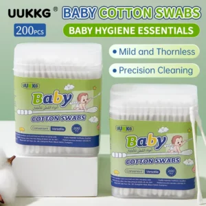 200pcs Disposable Baby Cotton Swabs Custom logo Double Head Paper Stick Ear Cleaning Baby Hygiene Essentials