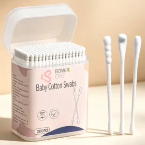 200pcs Eco Paper Stick Buds Double Head Baby Cotton Swabs for Ear Gentle Daily Cleaning Supplier