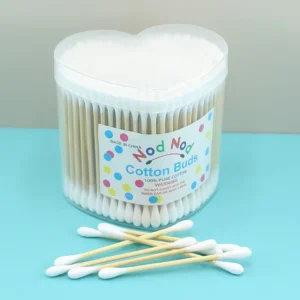 200pcs Organic Cotton Swabs Double Head Multi Purpose Customize Logo Eco friendly Bamboo Stick Qtips Ear Cleaning