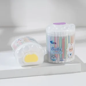200pcs Soft Disposable Portable Cotton Swabs Ear Clean Paper Stick Cotton Buds