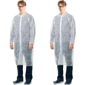 25 GSM Disposable PP Protective Hospital Gown Coat Dental Labcoat Safety Clothing