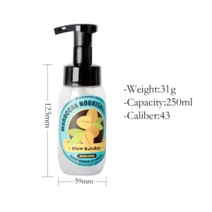 250ml BPA Free PET Foam Pump Bottle Refillable Leak Proof Cosmetics Face Wash Makeup Remover Hand Sanitizer Travel Use