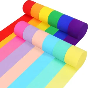 25m Crepe Paper Streamers Rolls Rainbow Streamers Party Decorations Birthday Streamers Party Streamers for Wedding Decoration