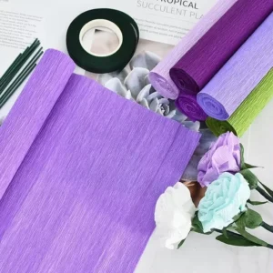 27gsm Crepe Paper Rolls 25x200cm Colorful DIY Flower Making Wedding Party Christmas Decoration OPP Bag
