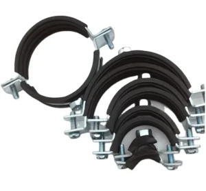 3/8 to 10 Inch Galvanized Heavy Duty Pipe Clamp with Rubber Cushion
