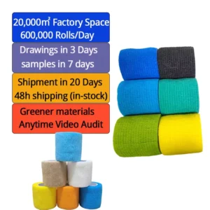 3.8cm*4.5m Waterproof Adhesive Tape Elastic Cohesive Medical Sport Bandage Self Adherent Wrap Bandage