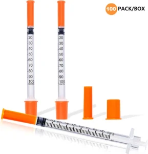30 Gauge 8mm Syringe 1ml Case Insulin Syringe Animal Can Use Disposable Insulin Syringe 100%PP Material 5-Year Warranty