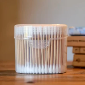 300PCS Eco friendly Bamboo Stick Custom Color Double Head Cotton Swabs for Babies Daily Use Ear Cleaning