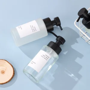 300ml Luxury Glass Lotion Bottle Empty Hand Wash Bottle Hand Sanitizer Bottle with Foam Pump and Lotion Pump