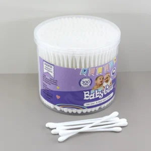 300pcs Custom Private Label Cotton Swabs Biodegradable Double Tips in Bulk for Cosmetic Personal Care OEM ODM