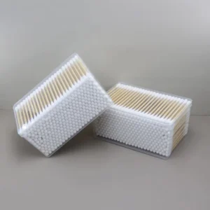 300pcs Eco-Friendly Bamboo Cotton Swabs Double Tips Biodegradable Ear Cleaning Makeup Removal Custom Logo Available