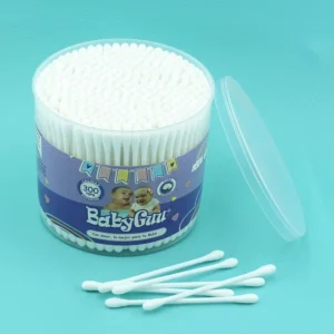 300pcs Eco-Friendly Cotton Swabs Double Tips Biodegradable Ear Cleaning Makeup Removal Custom Logo Available