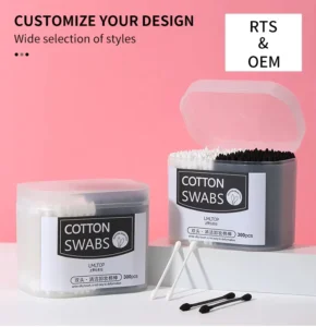 300pcs Paper Stick Cotton Buds Biodegradable Eco Friendly Bamboo Ear Cotton Swabs Makeup Remover Double Sided Cotton Swab