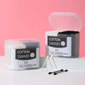 300pcs White Black Q Tip Cotton Swab A655 Eco Friendly Paper Stick Makeup Remove Ear Clean Cotton Swabs Bamboo Bud