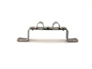 304 Stainless Steel Double Pipe Saddle 16mm Wall Mounted Heavy Duty 1.2mm OEM Customizable 3 Year Warranty Plain Finish