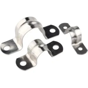 304 Stainless Steel Metric Zinc Finish Two Hole Tension U Shaped Saddle Pipe Clamp for PVC and Steel Pipes