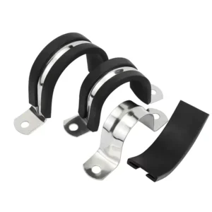 304 Stainless Steel Strap Holder EPDM Rubber Washer Cushioned Saddle U Clamp Clips