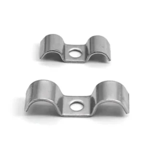 304 Stainless Steel Thickened P Type Double Sided Lathe Conduit Pipe Fittings with Saddle Clamp for Hose Mounting Bracket