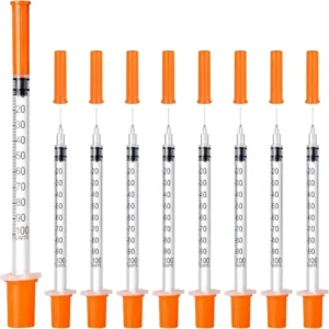 30PACK U 100 Syringes 30G 5/16″ (8mm) 1ml/cc Disposable Syringe Individual Wrapped Made in China