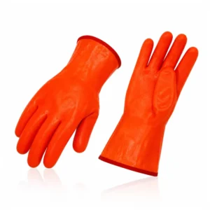 30cm Winter PVC Gauntlet Gloves Bulk Hi Vis Fluorescent Sponge Thermal Gloves for Municipal