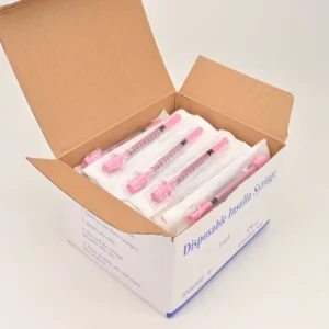 31G X 6mm 1ml Pink Insulin Syringe with Needle Veterinary Disposable for Cats Dogs & Rabbits