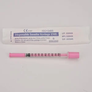 31G X 6mm 8mm 1ml Pink Insulin Syringe with Needle Low Pain Veterinary U-100 Disposable