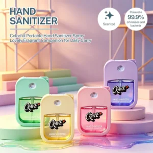 38ml Refillable Fruit Mineral Solid Hand Sanitizer with Sleeve and Hook