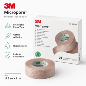 3M 1533 0 Micropore Surgical Tape 1.27cm X 9.1m Tan Medical Tape