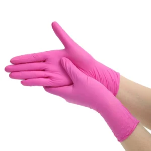 3Mil Rose Pink Nitrile Gloves Latex Free Medium Disposable Gloves for Manicure Beauty Salon Barbershop Tattoo