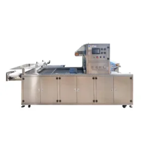 4 Line Dumpling Box Sealing Machine Sandwich Packing Film Cut Around Container Heat Seal Linear Type Tray Sealing Machine