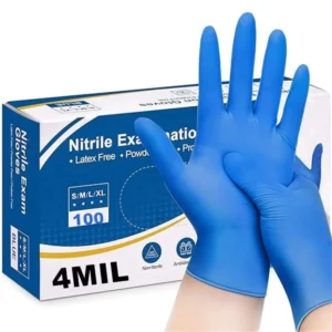4 Mil Custom OEM Logo Pure Nitrile Disposable Safety Gloves Fingertips Texture Hair Salon Auto Tattoo Food Service Nail Art
