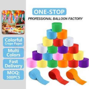 4.5*10m Colorful Crepe Paper Roll Wrinkled Paper for Wedding Birthday Party Backdrop Wall Decor Streamers