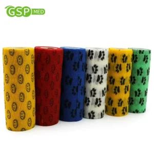 4.5m Printed Cohesive Bandage Colored Vet Wrap for Horses Elastic Non Woven Vet Wrap Bandage Self Adhesive Latex Free