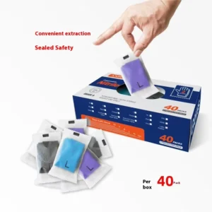 40 Packs Disposable Nitrile Safety Gloves Smooth Fingertip Texture Non Sterile Customizable Outdoor Work Indoor Cleaning
