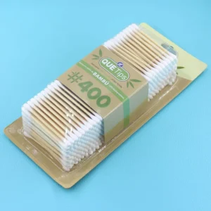 400pcs Eco Friendly Biodegradable Bamboo Cotton Swabs 100% Natural Cotton Makeup Daily Cleaning
