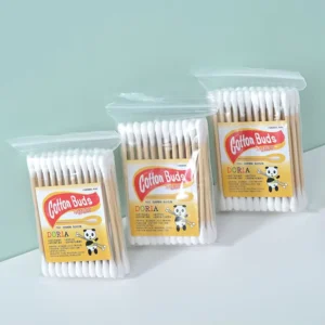 48pcs Disposable Bamboo Cotton Swabs Double Head Cotton Buds for Ear Cleaning & Makeup Removal