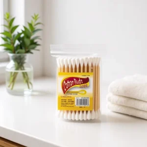 48pcs Factory Bamboo or Wood Stick Cotton Swabs Ear Cleaning and Daily Use Qtips Cotton Ear Buds