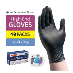 4mil 5mil 6mil Black Custom Disposable Nitrile Gloves Guantes De Nitrilo Non Sterile for Medical Exam Food Handling