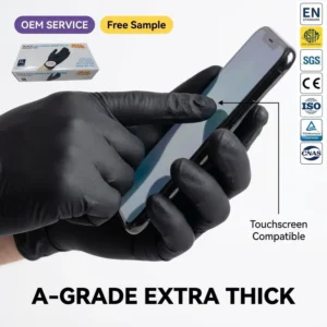 4mil 5mil 6mil Manicure Gloves Black Custom Disposable Nitrile Gloves Guantes De Nitrilo Non Sterile for Exam Food Handling