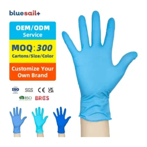 4mil Nitrile Gloves Box of 100 Medical Examination Doctor Hospital Blue Color Disposable Powder Free Nitrile Gloves for Dentist