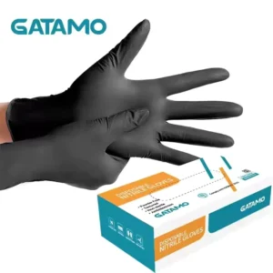 5 Mil 100pcs Food Grade Nitriolo Rubber Bulk Disposable Nitrile Gloves Powder Free Tattoo Safety Black Nitrile Gloves