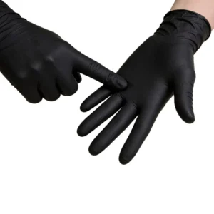5 Mil & 4 Mil Black Nitrile Gloves Latex Free Disposable Safety Gloves for Beauty Salons Barbers and Tattoo Studios Use