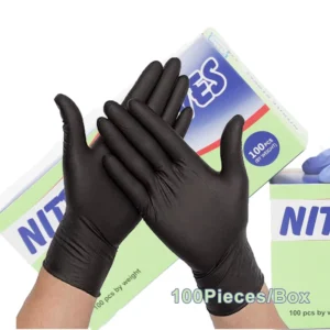 5 Mil Black Disposable Nitrile Exam Gloves Latex free Powder free Food Grade Medium 100count Box