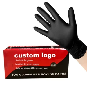 5 Mil Finger Textured Mechanic Heavy Duty Industrial Food Safe Nitrile Gloves Custom Boxes Accept Disposable Nitrile Gloves