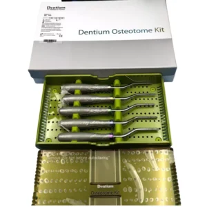 5 Pcs Manual Dental Surgical Implant Osteotome Kit Dentium XOF XOFBK Angled Bone Condenser Autoclavable Stainless Steel CE ISO