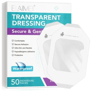 50 Packs Transparent Film Dressing Waterproof Medical Adhesive Clear Bandage for Post Surgical Shower & Tattoo Aftercare